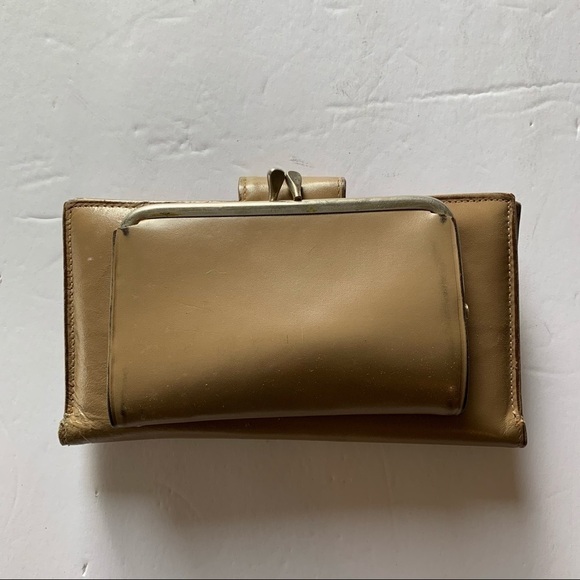 Di Lido Wallet Cream Tan Cowhide Clutch Checkbook Credit Card Holder - Picture 5 of 12